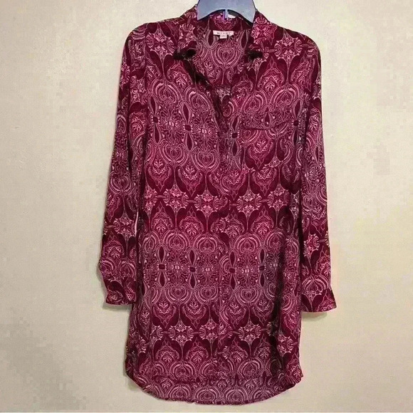 Miami Women’s Shirt Dress Sz Small with Pockets Bohemian Lightweight Vacation - Picture 4 of 10